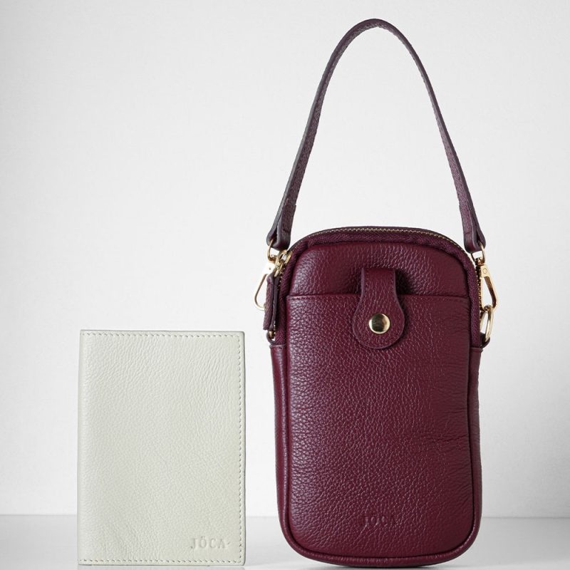 Sac & Porte Passeport en cuir (Red & Milky White)